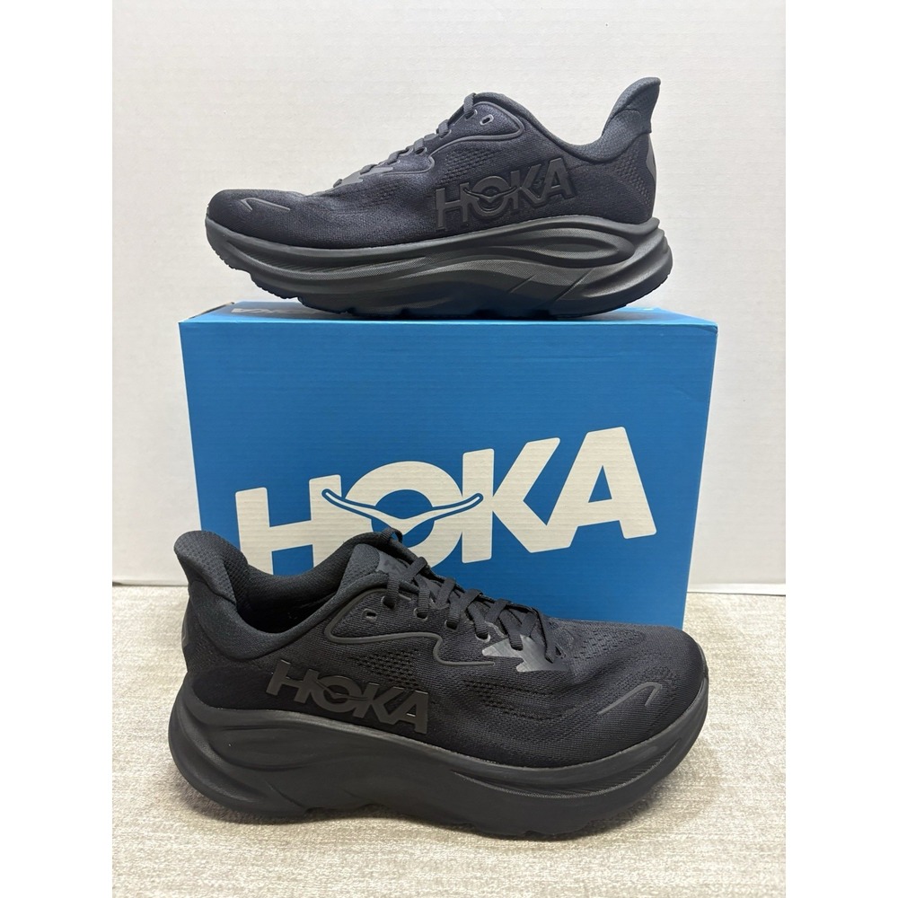 Mens Size 11 - New Hoka One Clifton 10 Triple Black Running Shoes 1162030 BBLC